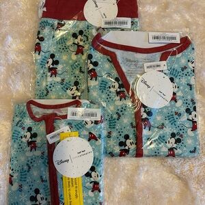 Disney little sleepies Pajamas - Blue and Red Mickey Mouse mom and baby bundle